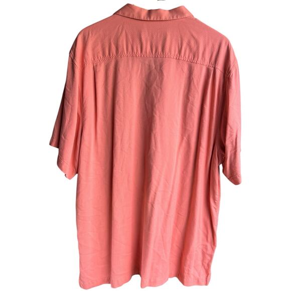 TOMMY BAHAMA Silk Blend Hawaiian Peach Coral Camp Shirt Men’s Size XXL - Picture 4 of 5